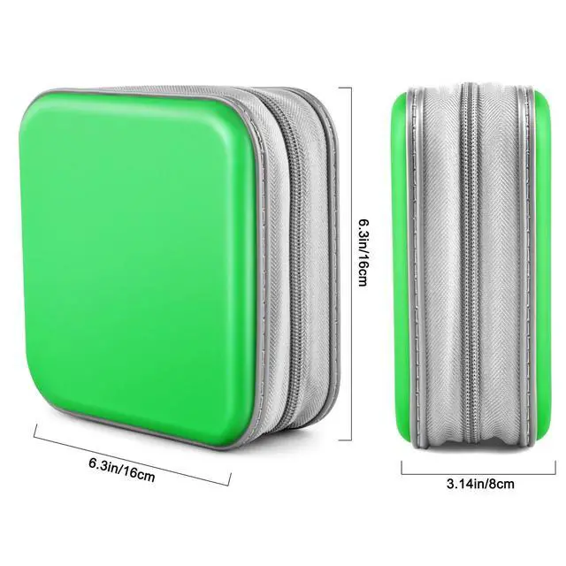 Alt view image 6 of 6 - DVD Case Wallet Holder Binder - 48 Capacity CD/DVD Cases Storage Holder Binder Organizer Wallet Book for Car, Home, Travel (Green)