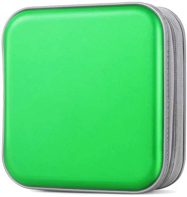 Main image of DVD Case Wallet Holder Binder - 48 Capacity CD/DVD Cases Storage Holder Binder Organizer Wallet Book for Car, Home, Travel (Green)