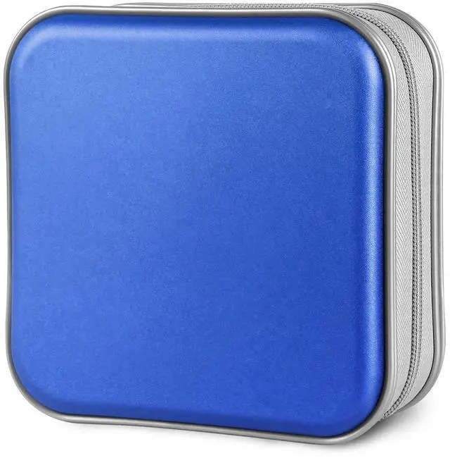 Main image of DVD Case CD Case Holders DVD Binder Wallet Hard Plastic 48 Capacity CD/DVD Disc Cases Storage Binder for Car Home Office Travel (Blue)