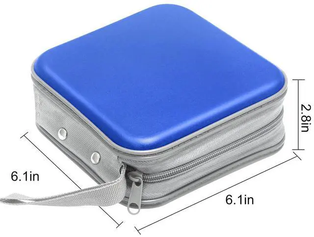 Alt view image 6 of 6 - DVD Case CD Case Holders DVD Binder Wallet Hard Plastic 48 Capacity CD/DVD Disc Cases Storage Binder for Car Home Office Travel (Blue)