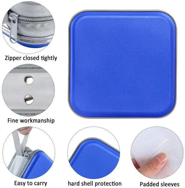 Alt view image 2 of 6 - DVD Case CD Case Holders DVD Binder Wallet Hard Plastic 48 Capacity CD/DVD Disc Cases Storage Binder for Car Home Office Travel (Blue)
