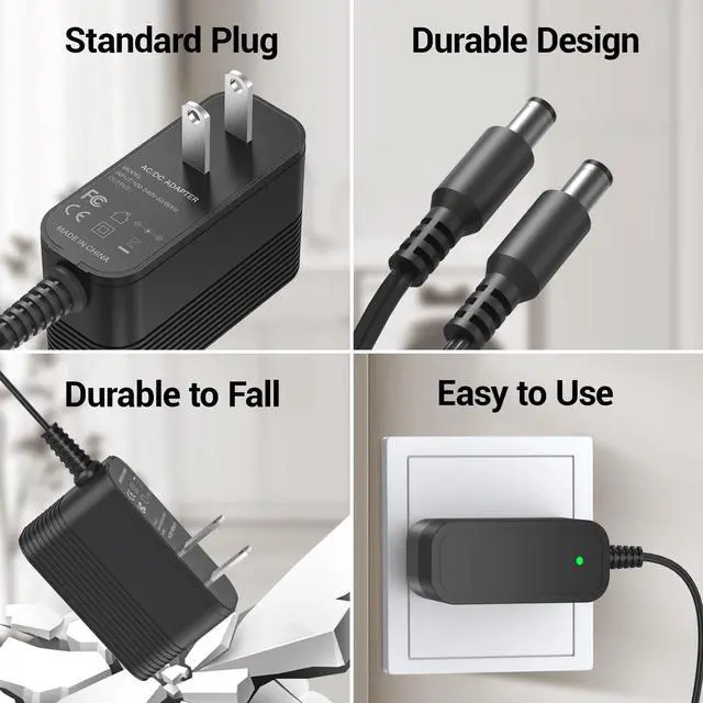 Alt view image 4 of 7 - 10V AC Adapter for Dogtra Charger for Dogtra ARC 1900S 1902S 2300NCP 2500B 3500NCP 3502NCP HK-AJ-100A150-US Remote E Collar for Dogs Training Replacement Power Supply with Extra Long Cord