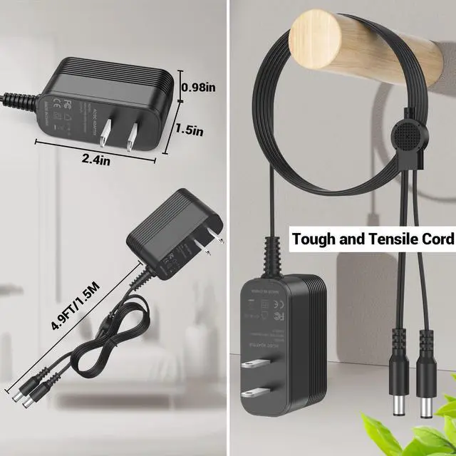 Alt view image 7 of 7 - 10V AC Adapter for Dogtra Charger for Dogtra ARC 1900S 1902S 2300NCP 2500B 3500NCP 3502NCP HK-AJ-100A150-US Remote E Collar for Dogs Training Replacement Power Supply with Extra Long Cord