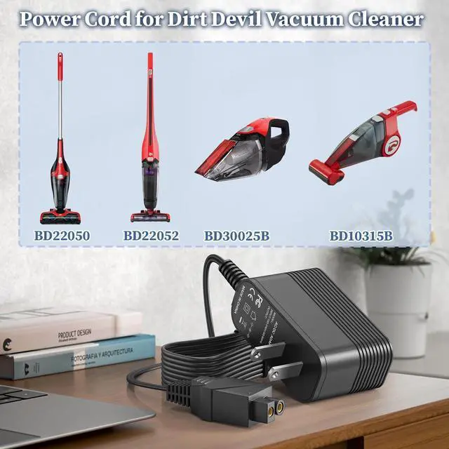 Alt view image 4 of 7 - 18.2V Charger for Dirt Devil Versa Vacuum Power Cord for Dirt Devil BD22050 BD22052 BD30025B BD10315B Cordless Stick Vacuum Cleaner 300mA Power Supply for 440008693 440013094 AC Adapter
