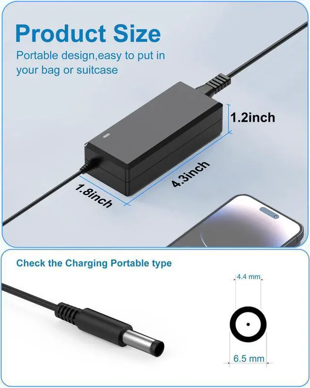 Alt view image 4 of 6 - for Samsung Monitor Power Cord DC 14V 4A for Samsung SyncMaster 32 27" 24" 22" 23" 20" 19" 18" 17" 15 Screen LED LCD TFT Monitor TV Power Supply Cord
