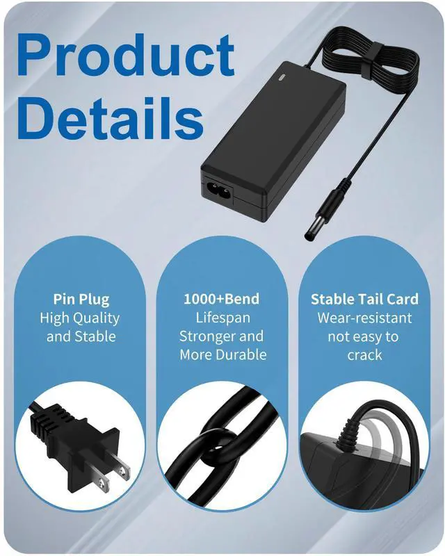 Alt view image 5 of 6 - for Samsung Monitor Power Cord DC 14V 4A for Samsung SyncMaster 32 27" 24" 22" 23" 20" 19" 18" 17" 15 Screen LED LCD TFT Monitor TV Power Supply Cord