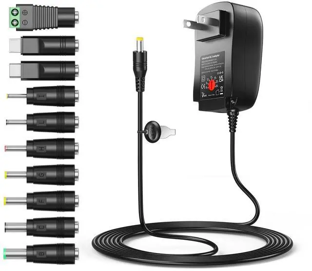 Main image of 41W Universal 6V 9V 12V 15V 18V 20V 24V AC DC Adapter Power Supply with 10 Tips for Household Electronics Router Smart Phone Mp3 Tablets CCTV Cameras - Max. Amps 1.5A 1500mA