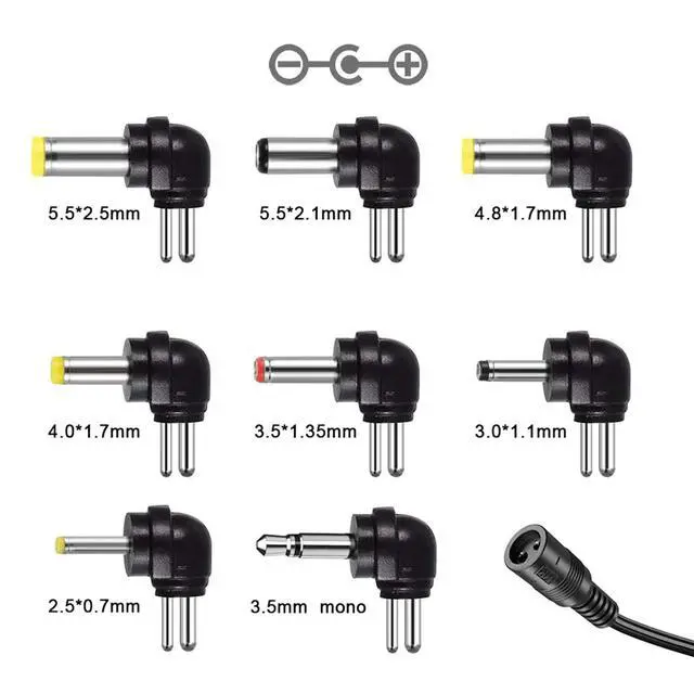 Alt view image 2 of 7 - 12W Universal AC Adapter DC 3V 4.5V 5V 6V 7.5V 9V 12V Power Cord for Household Electronics CCTV IP Camers Routers Speaker Webcam Multi Voltage 1000mA Wall Cord Charger