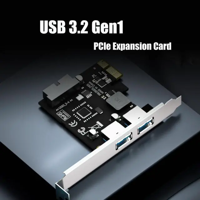 Alt view image 2 of 7 - U3055-N 2-Port PCIe USB-A Expansion Card with 19Pin USB Header for Front Panel, Compatible with Windows Linux (Not for Mac OS)