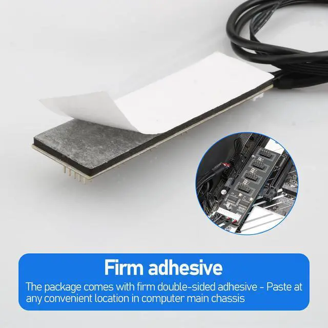 Alt view image 4 of 4 - 9Pin USB Header Splitter with SATA Power Cable, 9Pin USB Header Male 1 to 4 Female Extension Cable USB 2.0 Splitter Cable Connector for Motherboard, Adapter for CPU, WiFi Receiver, Fans, and RGB Light