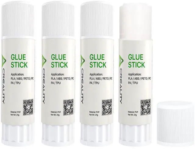 Main image of 3D Printer Glue Sticks PVP Solid Glue Sticks for 3D Printing Hot Bed Build Plate, Enhanced Adhesion Reduces Warping for Filament, 3D Printer Adhesive for PLA/ABS/PETG/PC/PA/TPU, 4 Pack