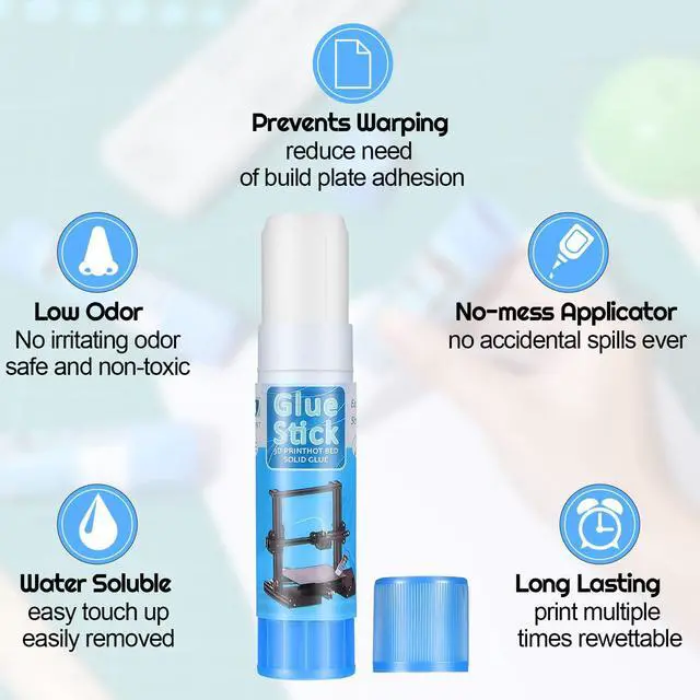Alt view image 3 of 6 - 6 3D Printer Glue Sticks for Hot Bed PVP 3D Printer Adhesive Solid Glue Sticks for PLA/ABS/PETG/PC/TPU Hot Bed Removing Printing Models (Blue,Classic)