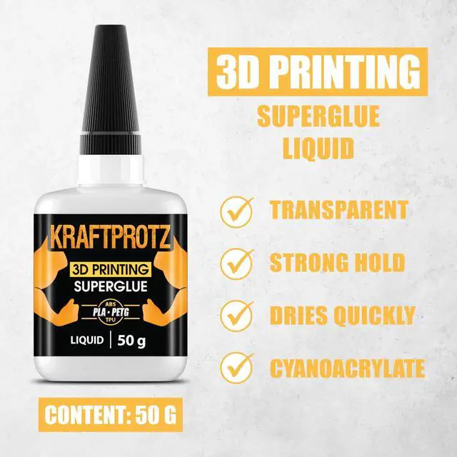 Alt view image 3 of 5 - 3D Printer Super Glue Thin for PLA, ABS, PETG, TPU & Nylon 1.76 oz XXL Capillary Action, Ultra Fast-Drying & Clear Perfect for Resin, RC Parts, Cracks & Fine Detail Fixes