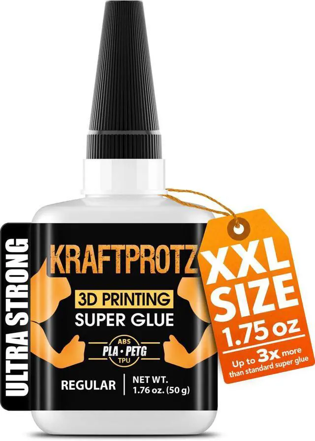 Main image of 3D Printer Super Glue Thin for PLA, ABS, PETG, TPU & Nylon 1.76 oz XXL Capillary Action, Ultra Fast-Drying & Clear Perfect for Resin, RC Parts, Cracks & Fine Detail Fixes