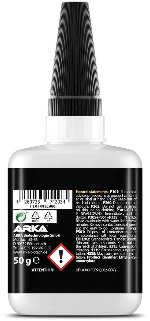 Alt view image 2 of 5 - 3D Printer Super Glue Thin for PLA, ABS, PETG, TPU & Nylon 1.76 oz XXL Capillary Action, Ultra Fast-Drying & Clear Perfect for Resin, RC Parts, Cracks & Fine Detail Fixes