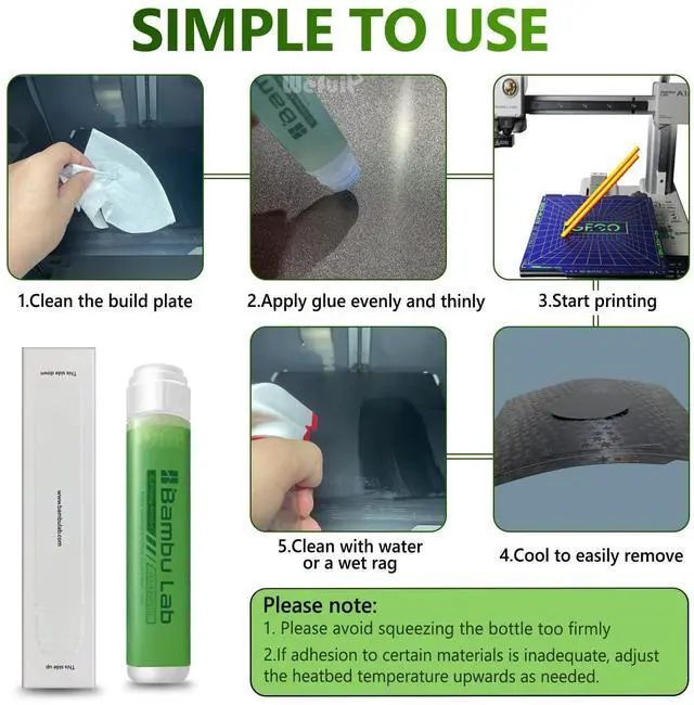 Alt view image 4 of 4 - for Bambu Lab Original 3D Printer Adhesive Glue 60ML,Strong Adhesion 3D Printer Glue for Hot Bed,No Residue Avoid Warping for ABS/PLA/PETG/TPU filaments Durable Than Glue Sticks.