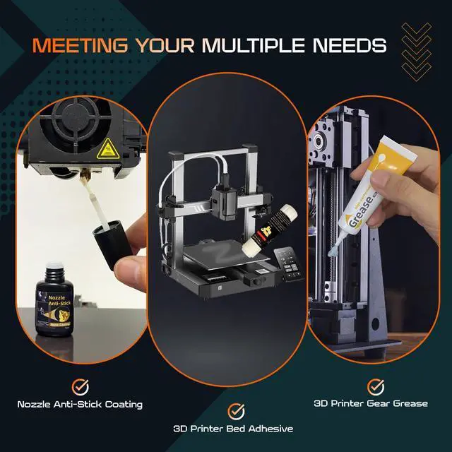 Alt view image 2 of 6 - Essential 3D Printing Accessories Kit Includes 3D Printer Glue Sticks Adhesive for Hot Bed, 3D Printer Nozzle Cleaning Coating, Lubricant Grease, Suitable for All 3D Printers (6-Piece Set)