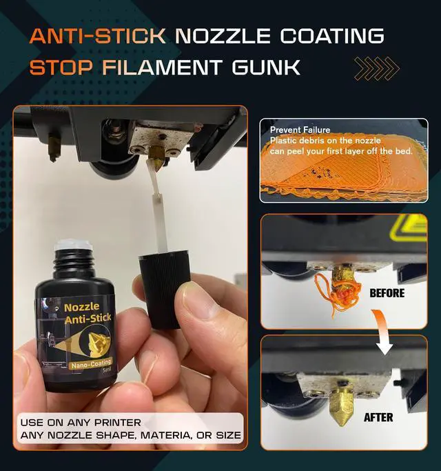 Alt view image 3 of 6 - Essential 3D Printing Accessories Kit Includes 3D Printer Glue Sticks Adhesive for Hot Bed, 3D Printer Nozzle Cleaning Coating, Lubricant Grease, Suitable for All 3D Printers (6-Piece Set)