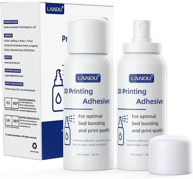 Main image of 3D Printing Adhesive, 3D Printer Build Plate Bed Adhesive Glue Reduces Warping for ABS, ASA, PLA, and PETG Filament Suitable for Various 3D Printing Beds, 3D Glue for 3D Printing - 2×150ml