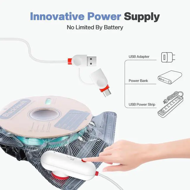 Alt view image 2 of 7 - 30pcs Filament Storage Bags Light-Proof Vacuum Storage Kit with USB Pump, 3D Printer Filament Vacuum Sealed Bags for Keeping Dry, Plus Size 32X34cm