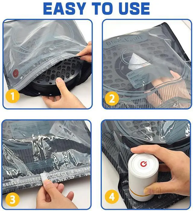 Alt view image 6 of 7 - Vacuum-Sealed 3D Printing Filament Kit, 20 Packs Lightproof Storage Bags with Vacuum Pump, Moisture-Proof Bags, 13.4x12.6 in, Sorting & Storage of 3D Printer Filament Bundle with Desiccant