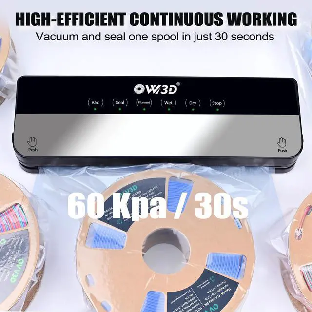 Alt view image 4 of 7 - 3D Filament Vacuum Sealer for Filament Storage Bags, Auto Completely Sealed, No air Leakage, 3D Printer Filament Storage Bags 30Pcs Vacuum Sealed Kit with 30 Desiccants