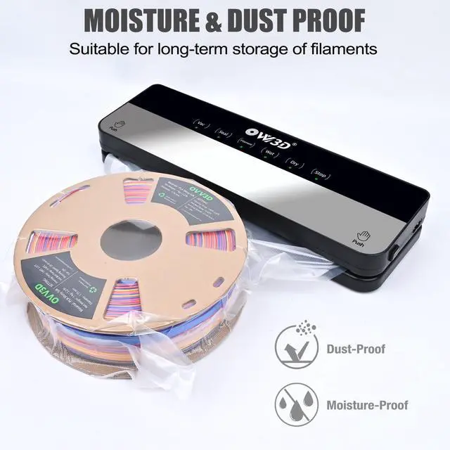 Alt view image 7 of 7 - 3D Filament Vacuum Sealer for Filament Storage Bags, Auto Completely Sealed, No air Leakage, 3D Printer Filament Storage Bags 30Pcs Vacuum Sealed Kit with 30 Desiccants