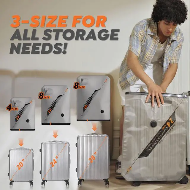 Alt view image 5 of 7 - Rechargeable Wireless Pump Travel Storage Bags Set - 20 Pack Portable Space Saver Bags for Travel & Home - Vacuum Compression Packing Seal for Clothes, Blankets, Seasonal Storage