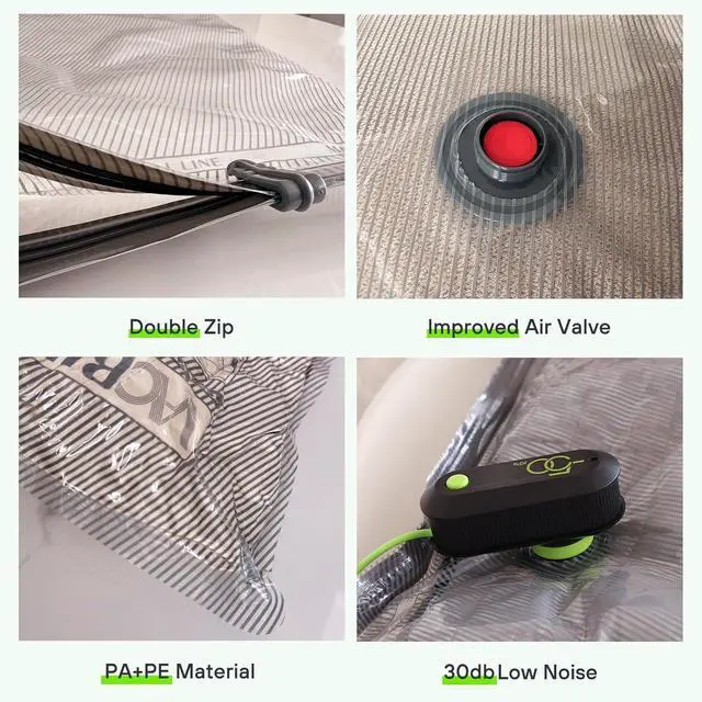 Alt view image 7 of 7 - Vacuum Bags for Travel with USB Electric Pump, 15 Pack Carry-on Size Compression Packing for Luggage and Suitcase, Space Saver Bags for Clothes and Clothing Travel