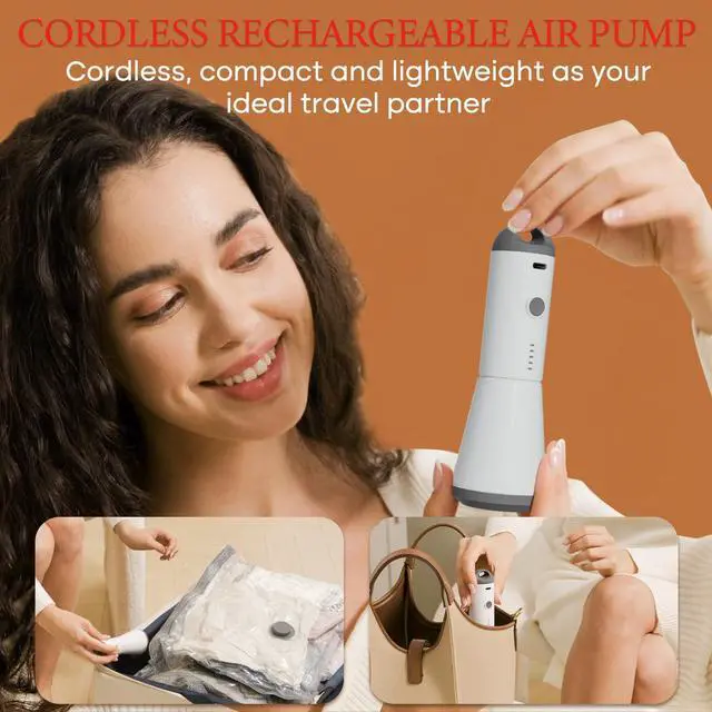 Alt view image 4 of 7 - Travel Vacuum Storage Bags with Rechargeable Cordless Pump, 12 Pack Vacuum Seal Bags for Clothing(4 Large+4 Medium+4 Small), Compression Packing for Clothes Suitcase Luggage Blanket Pillows