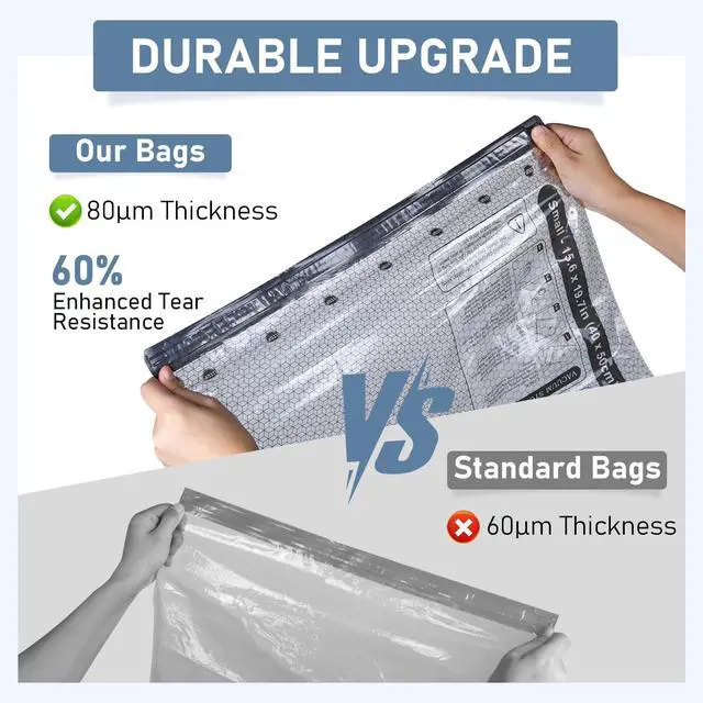 Alt view image 2 of 7 - Travel Vacuum Storage Bags with Rechargeable Cordless Pump, 20 Pack 4 Sizes Compression Packing Bag Set for Luggage, Thickened Vacuum Seal Bags for Clothing, Triple-Zipper Sealer Upgrade
