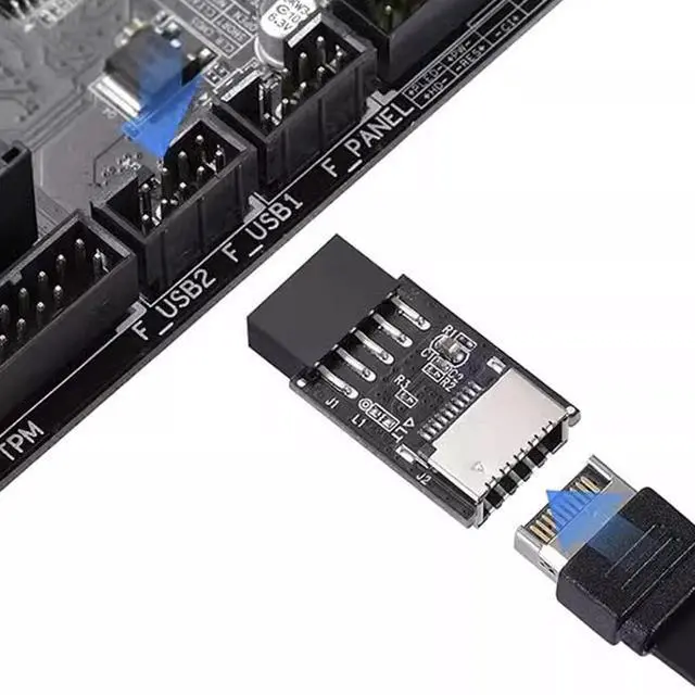 Alt view image 3 of 4 - USB 2.0 to USB 3.2 Gen 1 Header Adapter, Front Panel Connector Motherboard, USB 9Pin Female to Type-E Adapter for Extending USB C Ports on Front Panel of PC 1 Pack