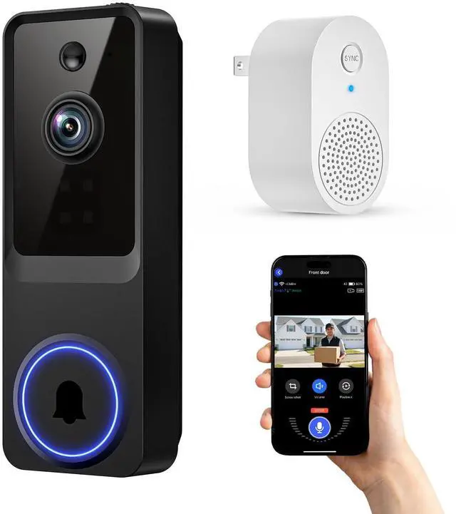 Main image of 1080P Wireless Home Security Doorbell Camera with ReceiverAI Human DetectionReal-Time Alerts2-Way AudioBattery PoweredNight VisionCloud Storage, 2.4Ghz Wi-Fi