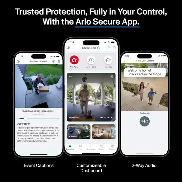 Alt view image 7 of 7 - Video Doorbell 2K (2nd Gen, Latest Release), Wireless or Wired, Package Detection, Person & Vehicle Recognition, 1-Month Secure Plan, 2-Way Audio, Night Vision, Head to Toe Video View