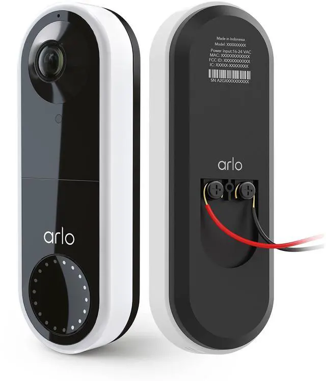 Main image of Essential Wired Video Doorbell - HD Video, 180° View, Night Vision, 2 Way Audio, DIY Installation (wiring required), Security Camera, Doorbell Camera, Home Security Cameras, White - AVD1001