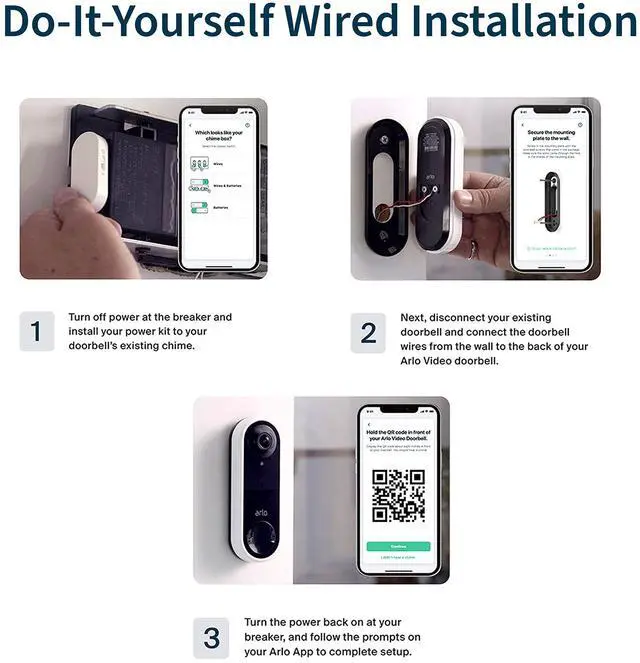Alt view image 3 of 6 - Essential Wired Video Doorbell - HD Video, 180° View, Night Vision, 2 Way Audio, DIY Installation (wiring required), Security Camera, Doorbell Camera, Home Security Cameras, White - AVD1001