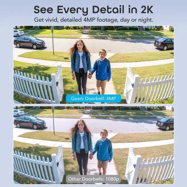 Alt view image 3 of 7 - Halo 3MP Smart Video Doorbell Camera Battery Powered or Hardwired Surveillance Includes Plug-in Chime, 2K HD Video, 2-Way Audio, & Night Vision Alexa & Google Assistant Compatible