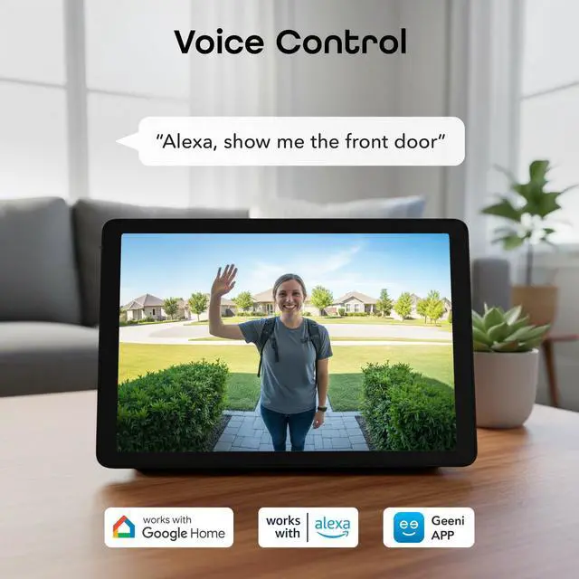 Alt view image 7 of 7 - Halo 3MP Smart Video Doorbell Camera Battery Powered or Hardwired Surveillance Includes Plug-in Chime, 2K HD Video, 2-Way Audio, & Night Vision Alexa & Google Assistant Compatible