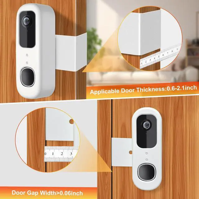Alt view image 3 of 7 - Doorbell Mount Compatible with Arlo Video Doorbell 2K/HD (2nd Gen), No-Drill Mounting Bracket Secure Holder for Apartment Home Office with Enhanced Protection for Arlo Doorbell Camera
