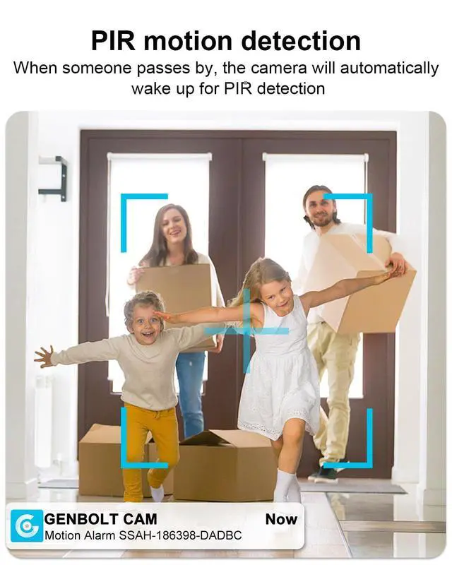 Alt view image 5 of 7 - 2K WiFi Indoor House Security Camera Wireless, Pan Tilt Pet Camera with 5000mAh Battery Powered, IP Camera CCTV Nanny Dog Cam Baby Monitor with PIR Detection