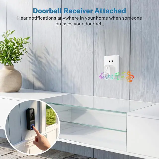 Alt view image 5 of 7 - 1080p Wireless Wi-Fi Video Doorbell Camera with Smart Human Detection, Night Vision, Two Way Audio, Cloud Storage, Support 2.4G WiFi Only