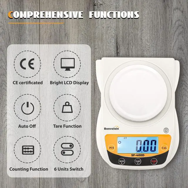 Alt view image 2 of 6 - Digital Lab Scale 600g x 0.01g Precision Electronic Scale LCD Display Analytical Balance Jewelry Scale Scientific Scale 0.01g Accuracy
