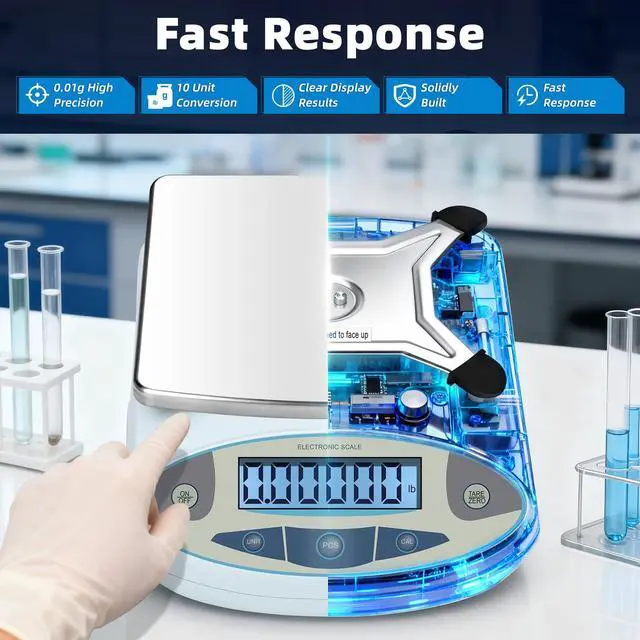 Alt view image 6 of 7 - Lab Scale 5000g x 0.01g,13 Unit 0.01g Accuracy High Precision Digital Analytical Balance, Electronic Laboratory Precision Gram Scale Digital Kitchen/Jewelry/Scientific Scale