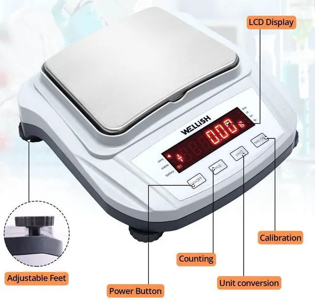 Alt view image 3 of 6 - Lab Scale 2000g/0.01g High Precision Digital Scale Analytical Balance Electronic Scale for Kitchen Lab Weighing