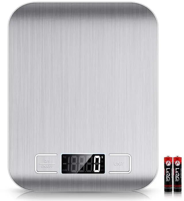 Main image of Food Scale, 22lb Digital Kitchen Scale Weight Grams and Oz for Baking and Cooking, 1g/0.1oz Precise Graduation, Easy Clean Stainless Steel
