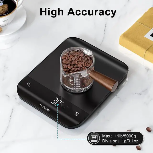 Alt view image 3 of 6 - Food Scale, Digital Kitchen Scale with LED Display, Weight Grams and Ounces for Baking Cooking, 6 Units with Tare Function, 11lb (Batteries Included)