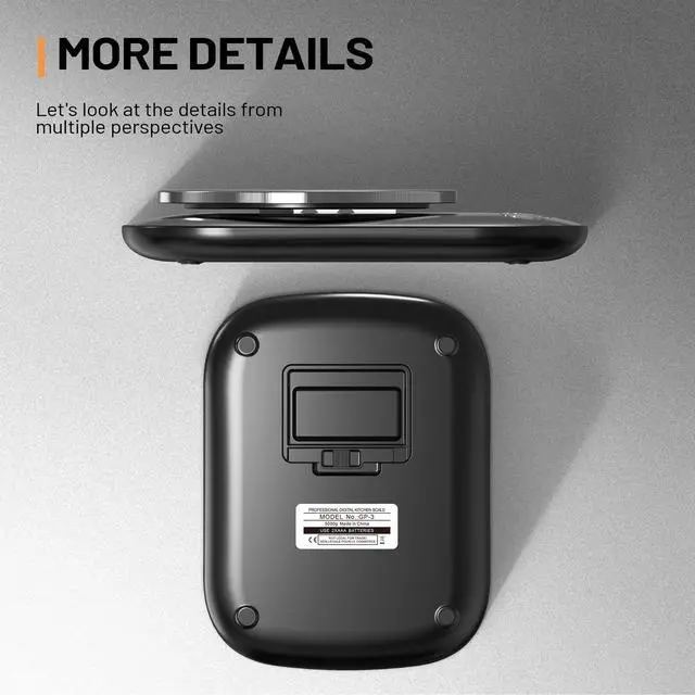 Alt view image 5 of 5 - Food Kitchen Scale Digital Weight Grams and Oz with IPX6 WaterproofProfessional Stainless Steel Digital Kitchen Food Scale 11lb/0.01oz with Bowl for Weight Loss Dieting Baking Cooking