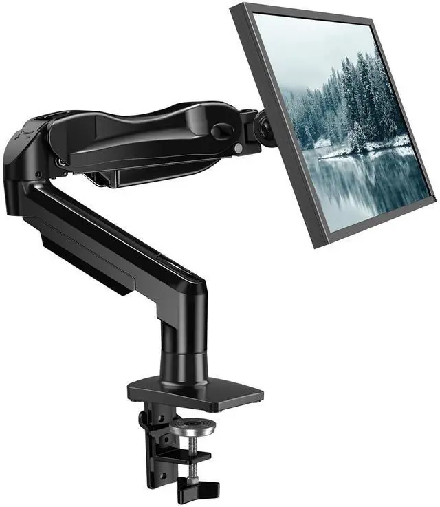 Main image of FlowLift Single Monitor Mount, 13 to 32 Inch Monitor Arm, Adjustable Monitor Stand, Vesa Mount with Clamp and Grommet Base - Fits 4.4 to 19.8lbs LCD Computer Monitors