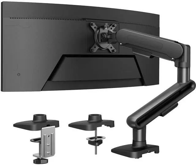 Main image of Ultrawide Monitor Arm for 13 40" Screens, Single Monitor Mount Holds up to 26.4lbs, Adjustable Monitor Stand with C-Clamp & Grommet Base, VESA Mount 75x75mm/100x100mm