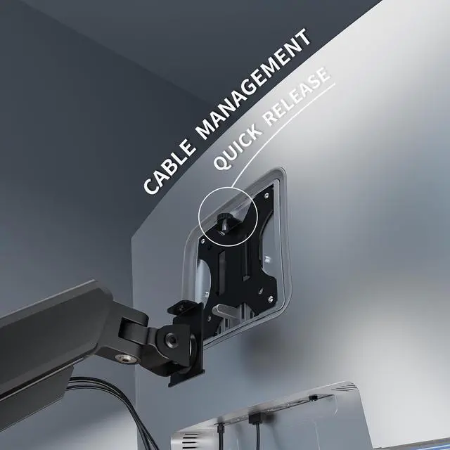 Alt view image 3 of 7 - Single Monitor Arm Desk MountGas Spring Monitors Arm for 17-32 inch Screens,Adjustable Computer Monitors Stand up to 4.4 to 19.8 lbs,Vesa Mount with Clamp and Grommet Base, VESA 75 & 100mm,Single